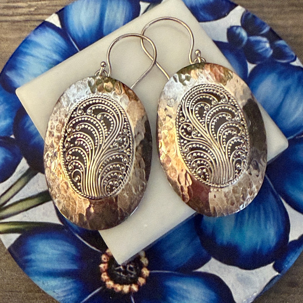 Sarda Bali Filigree 925 Sterling Silver Large Drop Earrings M23 50$